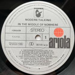 Винтажная виниловая пластинка LP Modern Talking In The Middle Of Nowhere, The 4th Album (Испания 1986) Geronimo's Cadillac
