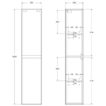 Шкаф пенал BelBagno Kraft 33 R KRAFT-1600-2A-SC-RGB-R подвесной Rovere Galifax Bianco