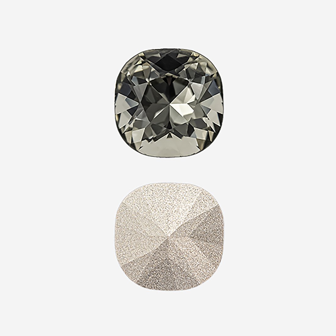 Кристалл Кушон (Сushion), оттенок "Черный Бриллиант"/"Black Diamond", 10мм
