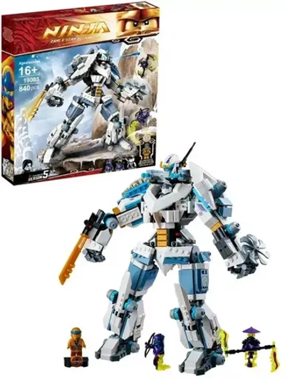 Конструктор Ниндзя Битва с роботом Зейна 840 деталей 19003