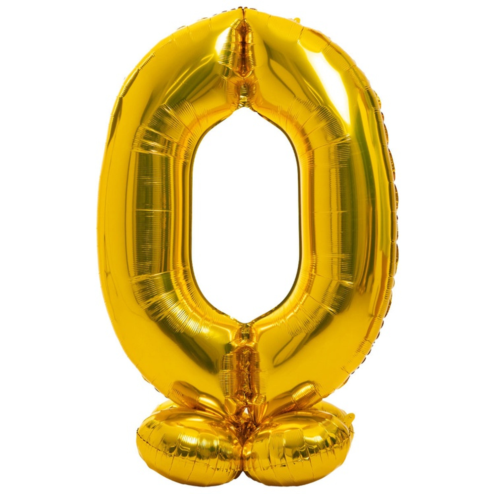 Шар фольгированный Цифра 0 165 см (Золотой)