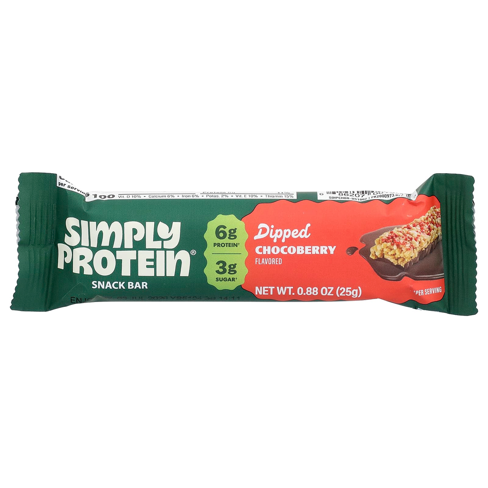 Simply Protein, батончики-снеки, батончики с шоколадом, 5 шт. по 25 г (0,88 унции)