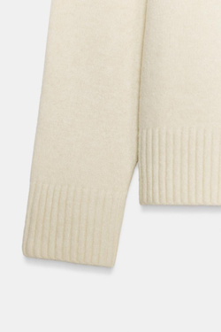 ZARA ОДНОТОННЫЙ СВИТЕР, ЭКРЮ