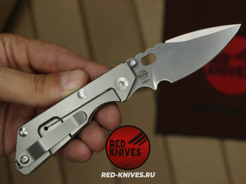 Нож Strider PT Titanium Gray - рукоять титан, клинок стоунвош RK/Н123