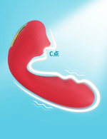 Красный вибратор 13см с вакуумной стимуляцией и нагревом BeYourLover Tara Red TW05R