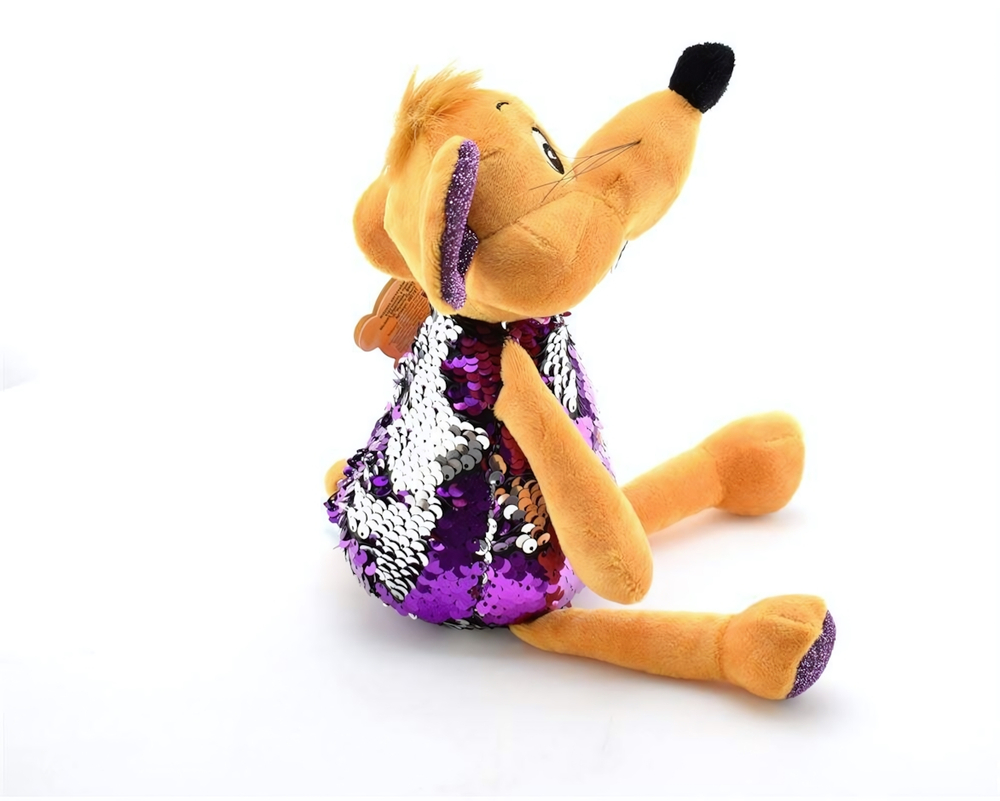 Игрушка мягкая Мышка фиолетовая блестящая 21см муз. чип в пакет (Мульти-Пульти)