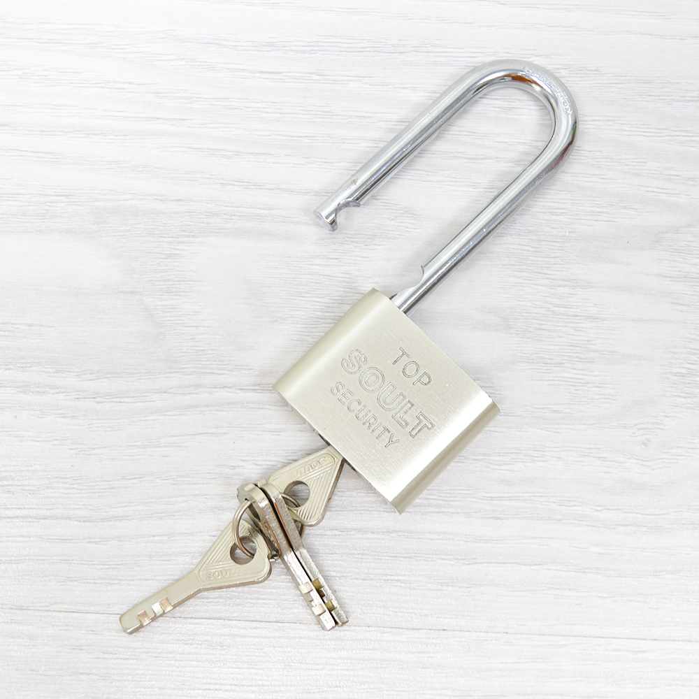 Замок навесной 60мм, длинная дужка, металлический