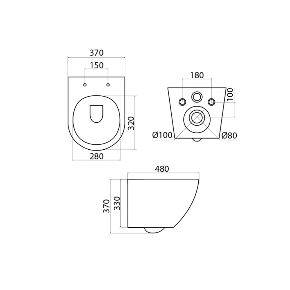 Унитаз подвесной безободковый IDDIS BLARNSEi25 "Blanko" сиденье дюропласт, микролифт