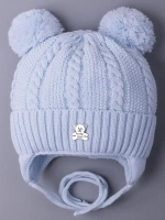 Шапка детская вязаная демисезонная на завязках