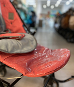 Коляска комбинированная (санки - коляска) «Наши детки» 6 в джинсовом стиле красный (арт. НДТ6/4)