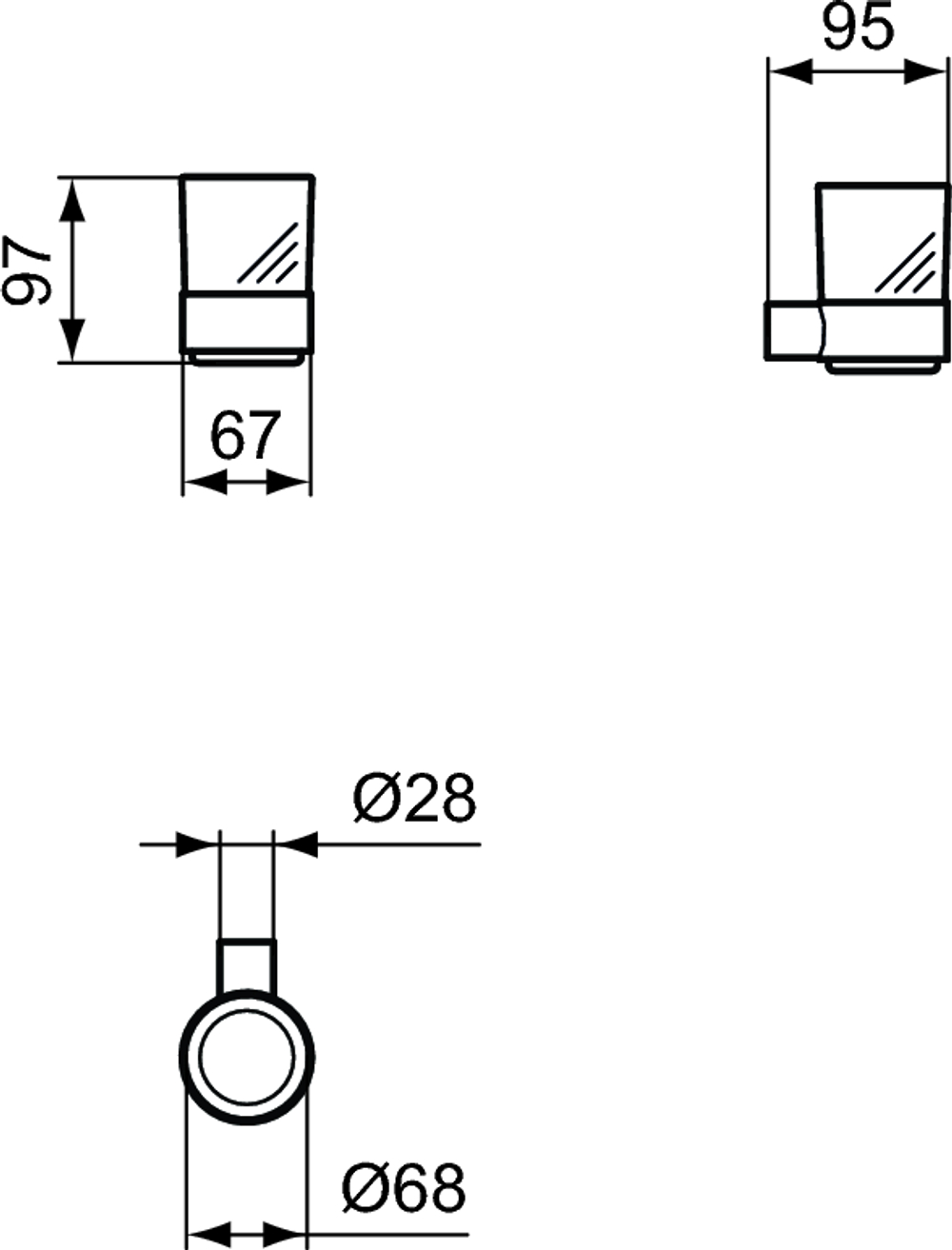 Стакан с держателем Ideal Standard CONCA T4505GN