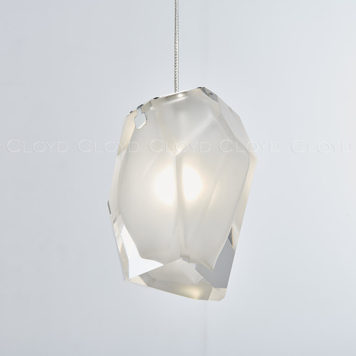 Подвесной светильник Cloyd VARELL P1 / шир. 20 см - хром - белое стекло (арт.11658)