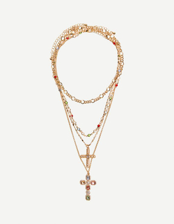 BERSHKA Набор из 4 ожерелий с подвесками, золотой