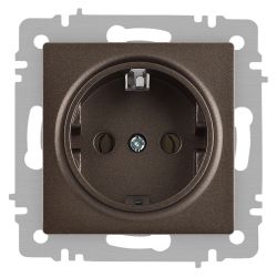 Розетка Intro Accent 6-202-08 2P+E Schuko 16А-250В IP20 СУ AL/CU бронза | Intro