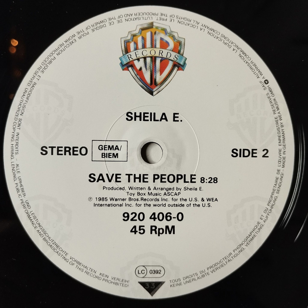 Винтажная виниловая пластинка LP Sheila E A Love Bizarre (Germany 1985) 45 RPM Maxi Single