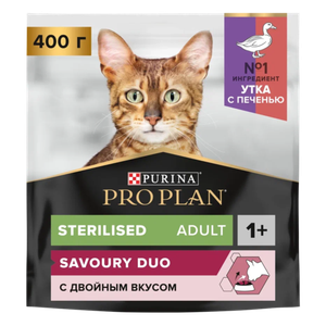 Сухой корм для кошек Pro Plan Sterilised для стерилизованных кошек с уткой и печенью