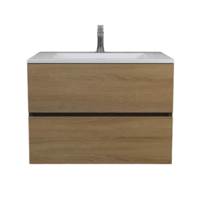 Тумба с раковиной Uperwood Barsa-Next 70 см, подвесная, черная/дуб сонома