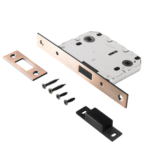 Защелка АЛЛЮР АРТ L7050 MS АС старая медь, магнитная б/ручек с фиксатором  / 11548