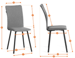 Стул обеденный La Rousse NEW, ткань рогожка, серый/черный, 3M 16/2, 45x55x93 см