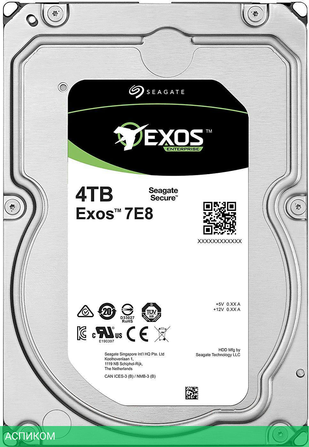 Жесткий диск Seagate 4TB SATA 6Gb/s Exos 7E8 3.5 7200rpm 128Mb (ST4000NM002A)