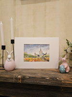 Картина, графика в паспарту 21х30 см на стену для интерьера "МГУ"