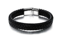 Браслет мужской из плетённой кожи Steelman mn037