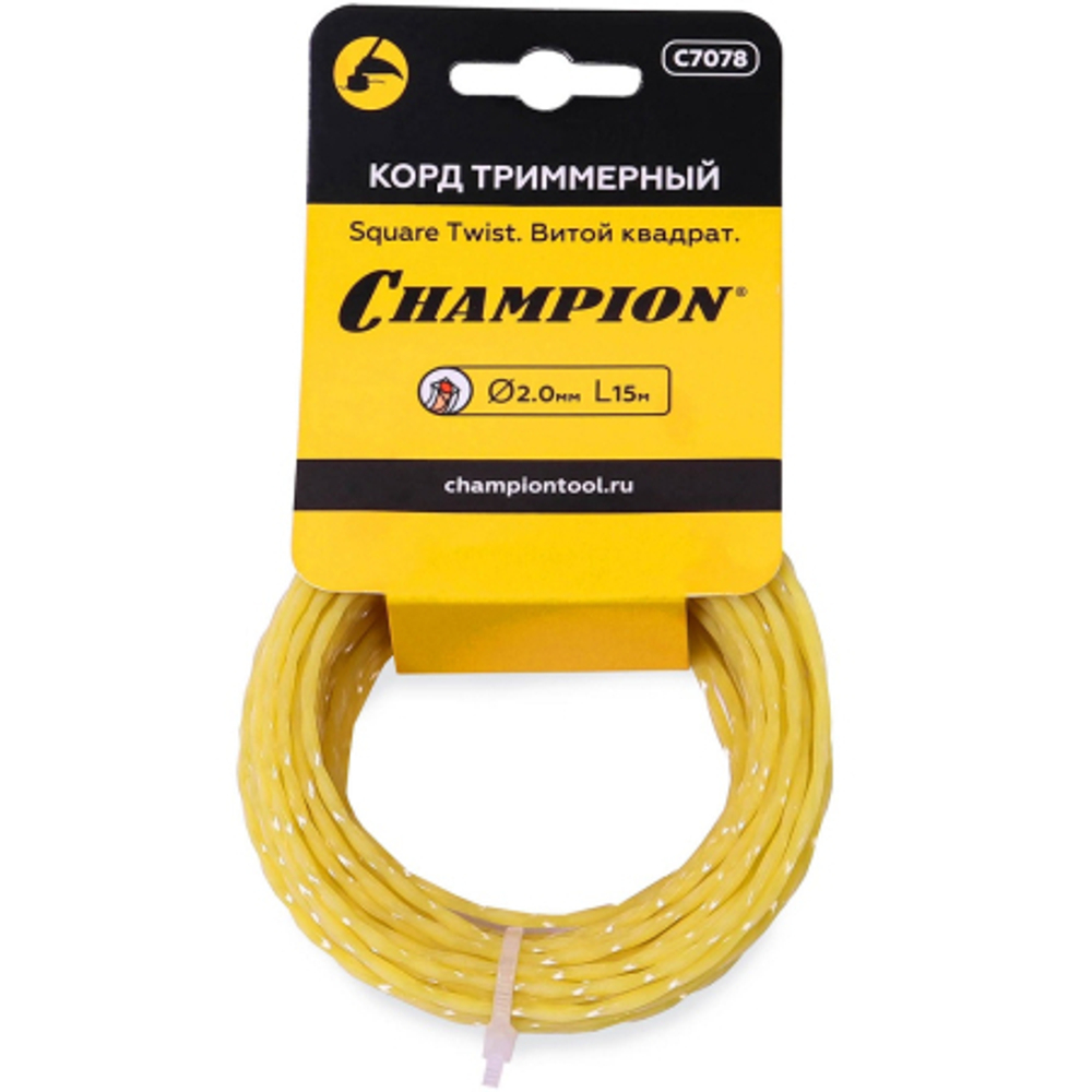 Леска CHAMPION Square Twist 2.0мм*15м (витой квадрат) в мотке   C7078
