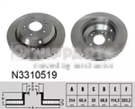 NIPPARTS N3310519 Диск тормозной HYUNDAI EQUUS/GENESIS/KIA QUORIS задний D 314мм. 2шт