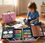 Набор для рисования с единорогом 147 предметов в алюминиевом кейсе для детей от 3 лет