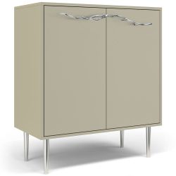 Комод Арт Колор matte Стайл Сильвер с 2 полками Серый шелк матовый