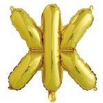 Фольгированный шар с клапаном (16''/41 см) Мини-буква, Ж, Золото, 1 шт. в упак.