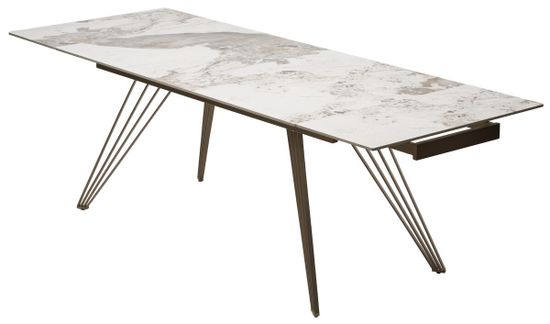 Стол ACERRA NEW 160 GLOSS LUXURY PANDORA SOLID CERAMIC/ каркас цвета шампань