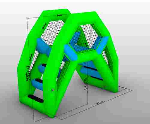 Надувная мини-лестница для бассейна из ПВХ, зелёный, 2,6*1,4*2,4 м