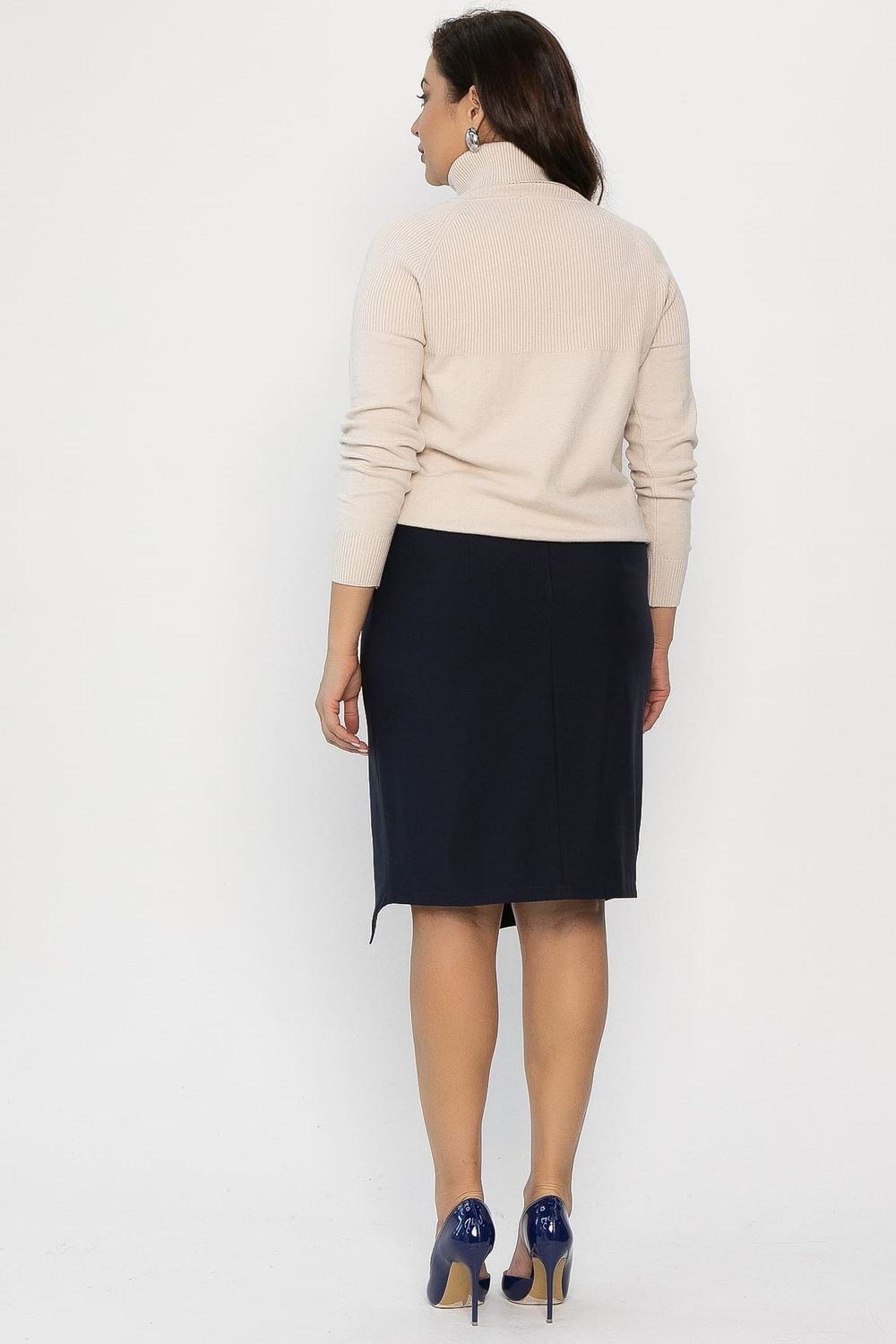 Юбка с разрезом Грейс (темно-синяя) Ю14269-30М LT Collection