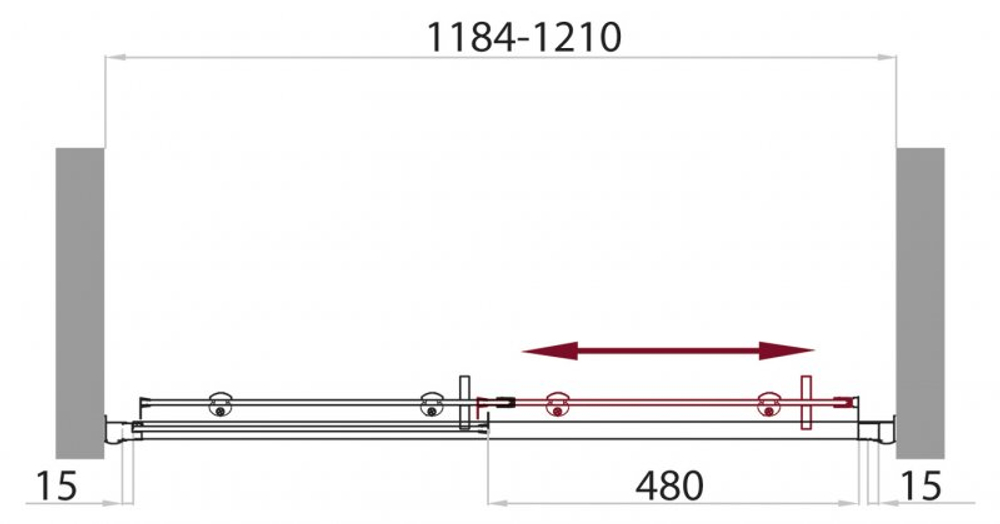 Дверь в проём BelBagno UNO-BF-1-120-C-Cr