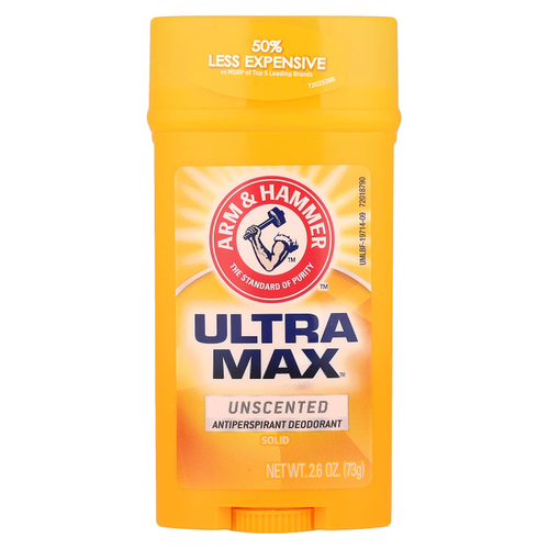 Arm & Hammer, UltraMax, твердый дезодорант для мужчин, без запаха, 2,6 унции (73 г)