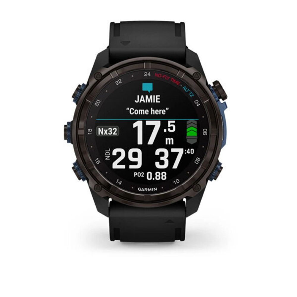 Смарт часы Garmin Descent MK3i титановые с DLC-покрытием и черным ремешком (010-02752-11)