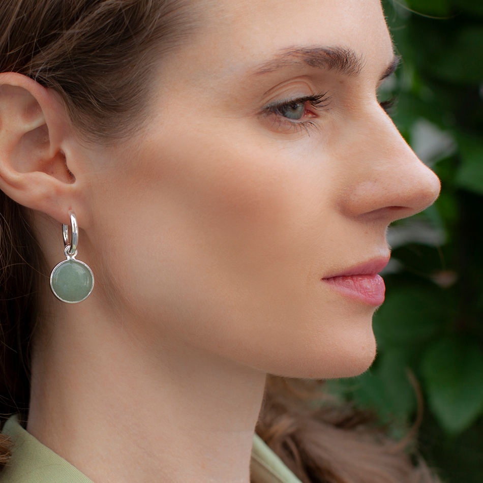Серьги Fiore Luna GREEN AVENTURINE LE1119 G/S