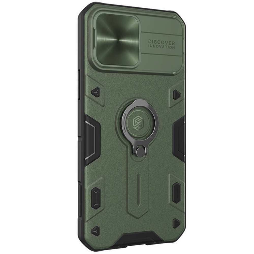 Противоударный чехол с кольцом и защитой камеры Nillkin CamShield Armor Case для iPhone 13 Pro Max
