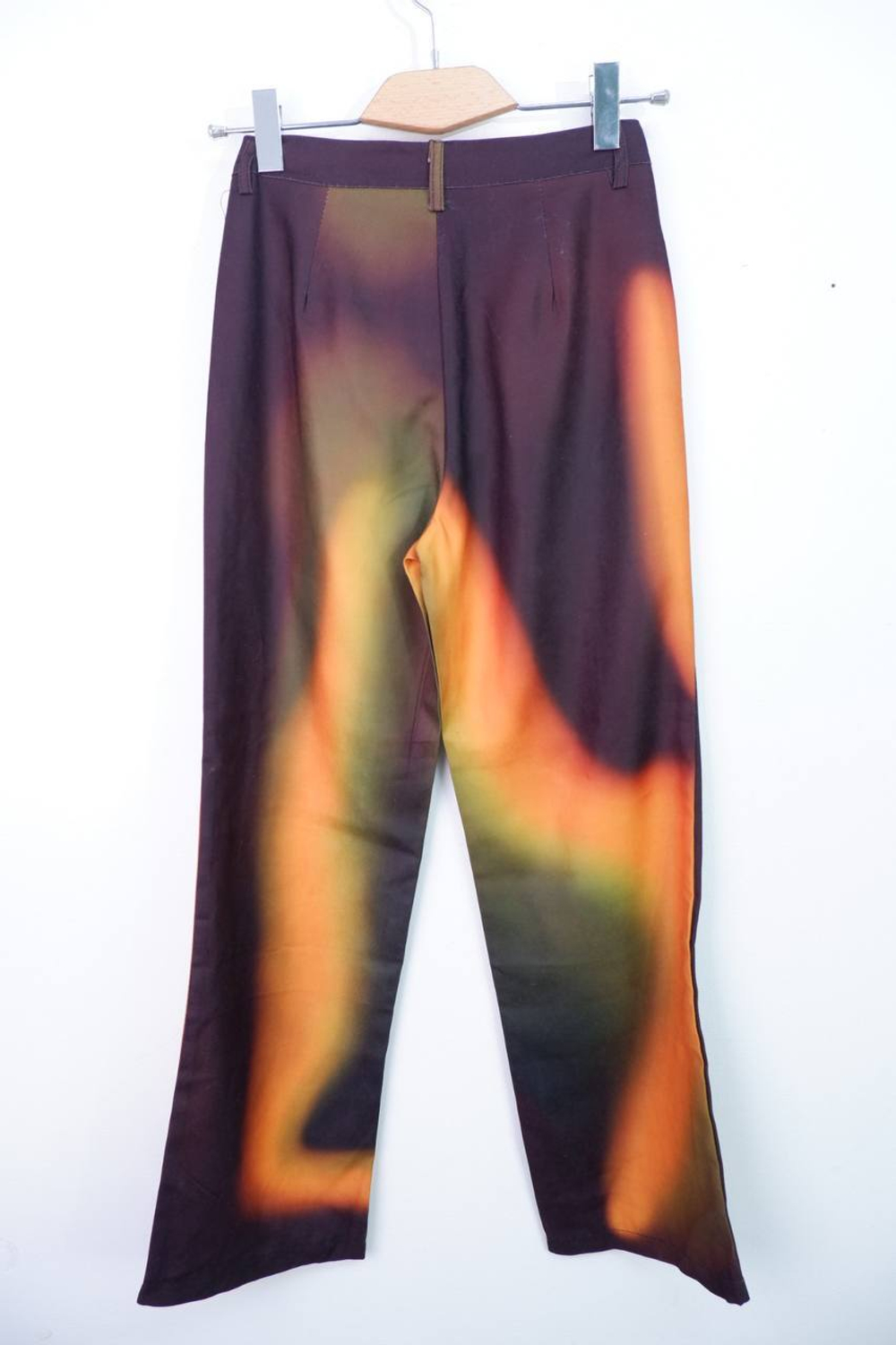 Брюки с ярким принтом, маркировка S, визуально на 44 размер