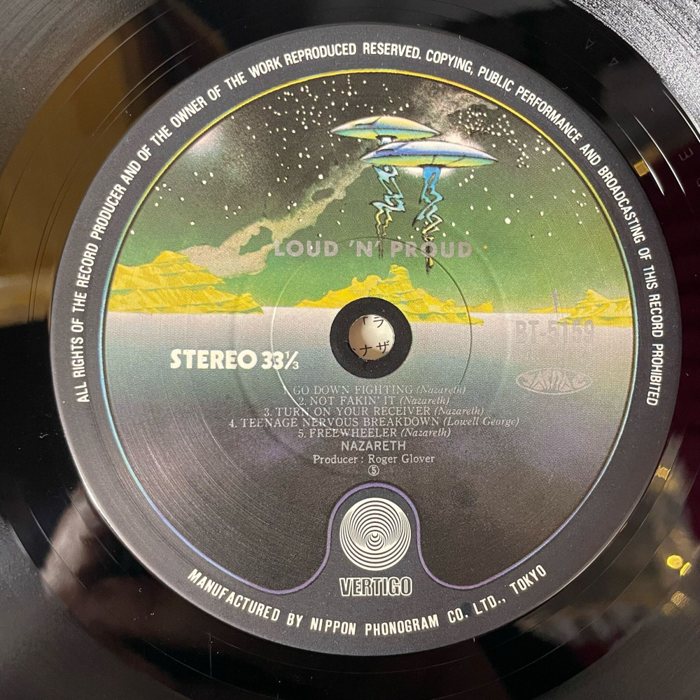 Винтажная виниловая пластинка LP Nazareth Loud N Proud (Japan 1978) (No Obi) This Flight Tonight