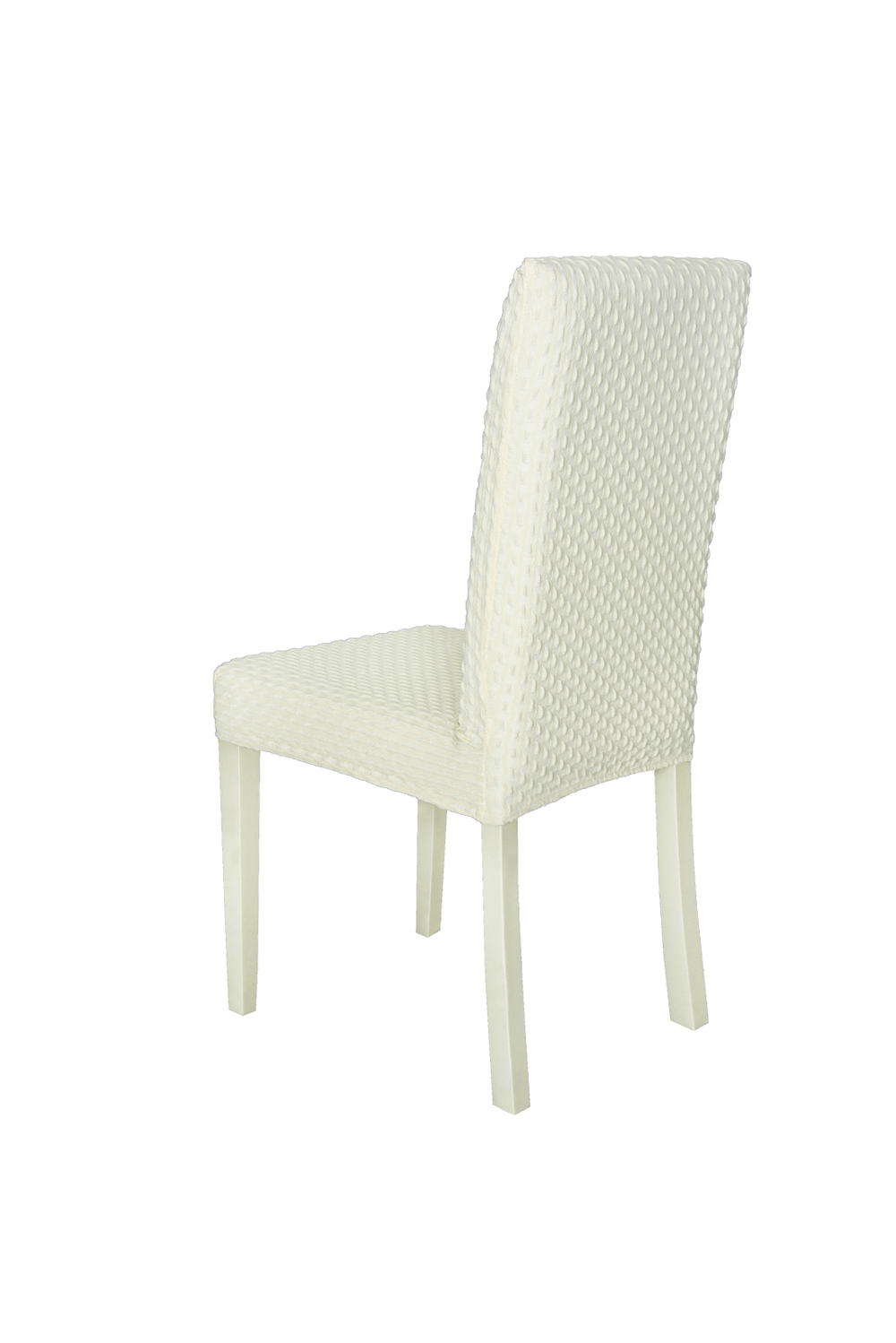 Чехол на стул без оборки Стрейч, цвет Кремовый, Набор 4 шт.