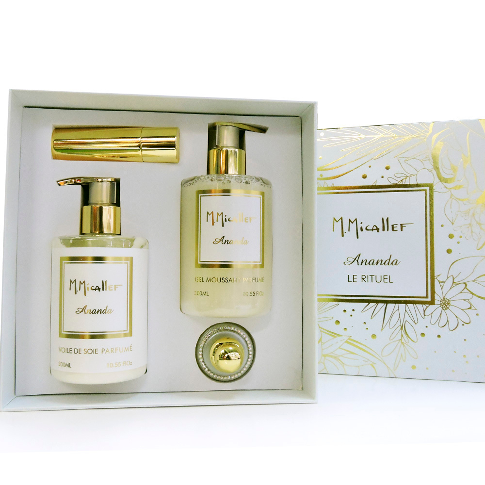 M.Micallef Ananda Le Rituel подарочный набор для женщин с духами, муссом для душа и молочком для тела.