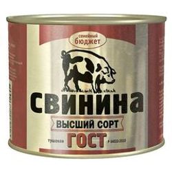 СВИНИНА ТУШ. СЕМЕЙНЫЙ БЮДЖЕТ 338 ГР В/С ГОСТ №9 Ж/Б