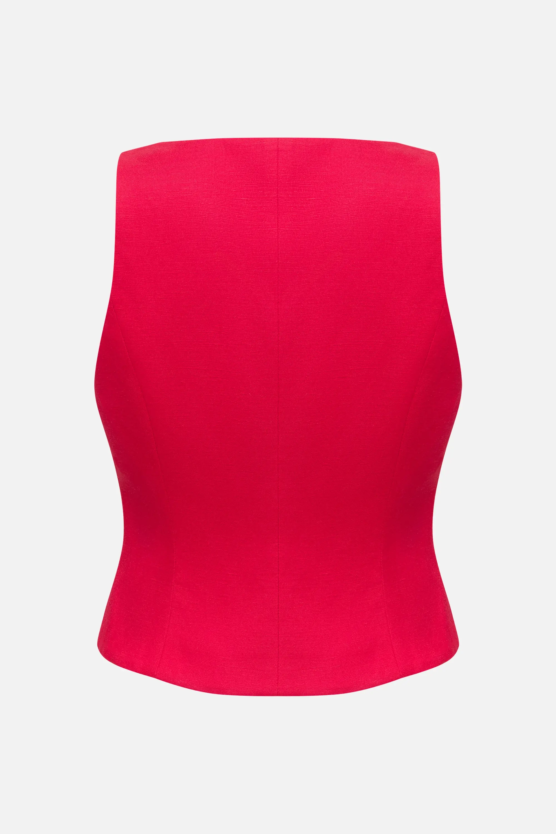 Льняной приталенный жилет