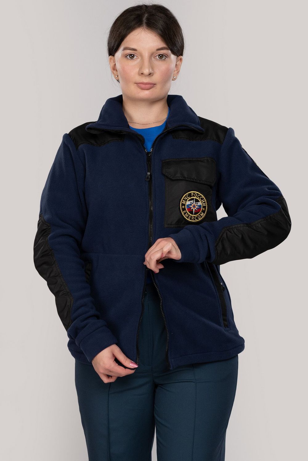 Куртка флисовая женская МЧС (с шевронами)