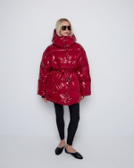 Пуховик со съемным капюшоном из нейлона Монклер вишня