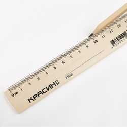Линейка 15см Красин "Стандарт", дерево КР-15007