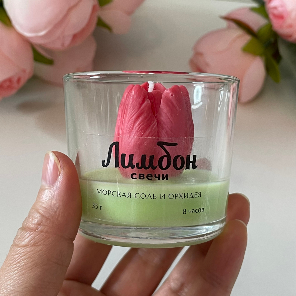 Ароматическая свеча "Красный тюльпан", 35 г