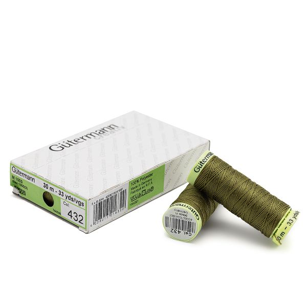 Нитки отделочные Gutermann Top Stitch 30 (30 метров), 5 кат. | 432 оливково-зеленый